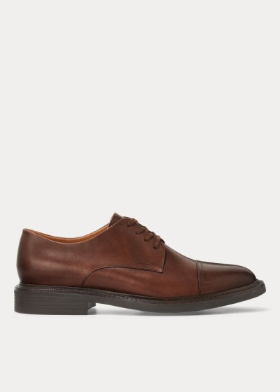 Tenis Polo Ralph Lauren Hombre Marrom - Asher Leather Cap Toe - IZEFU5132